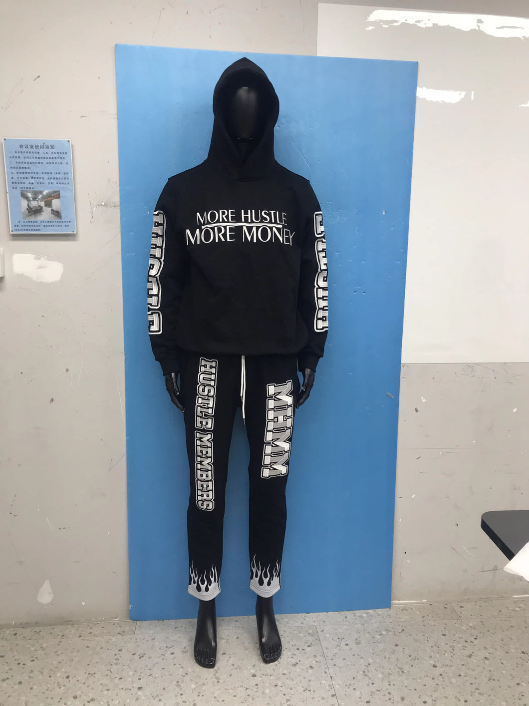 (Pre Order 6 weeks) Black Flame Tracksuit